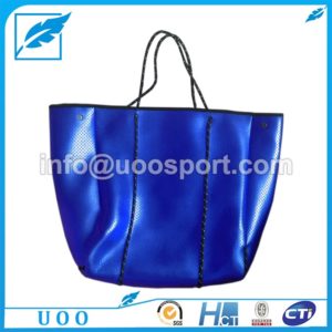 UOO Double Handle Luxury Blue Neoprene Wine Tote Bag UOO Double Handle Luxury Blue Neoprene Wine Tote Bag